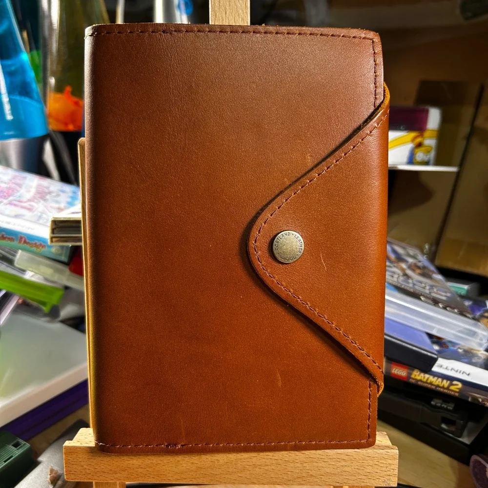 Portland Leather Goods Snap Journal Notebook Cover Cognac Brown Full Grain